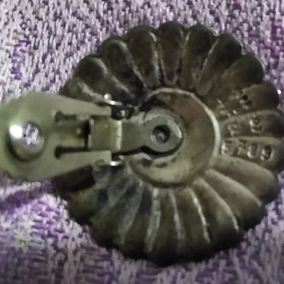 Vintage 1950s Margot de Taxco Brooch and Earrings Enamel Blue and White - Picture 6 of 7